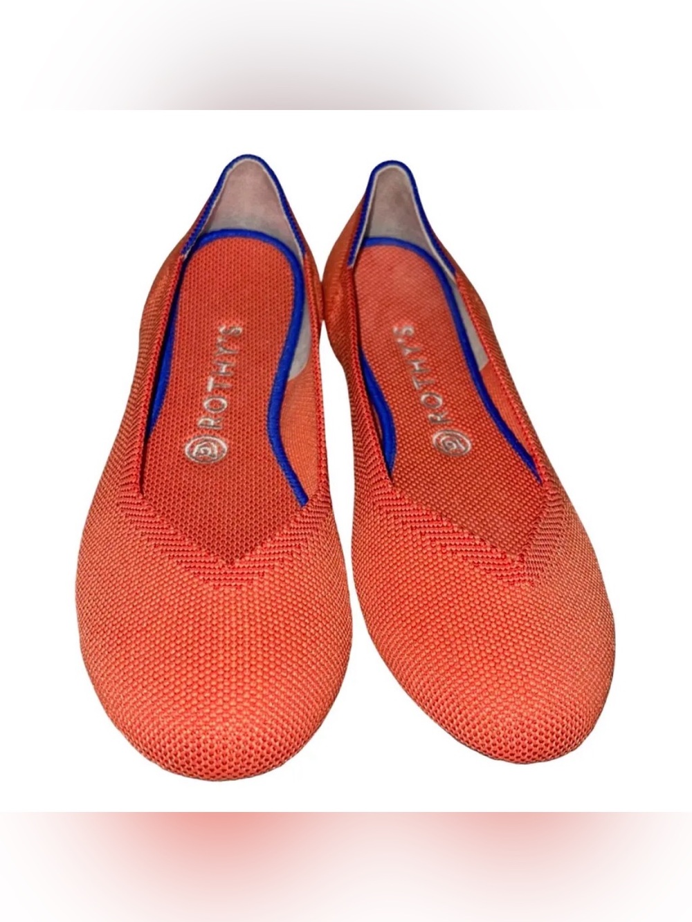 Rothy’s Retired Persimmon Flats Women’s Orange Red Knit Ballet Shoes 7.5